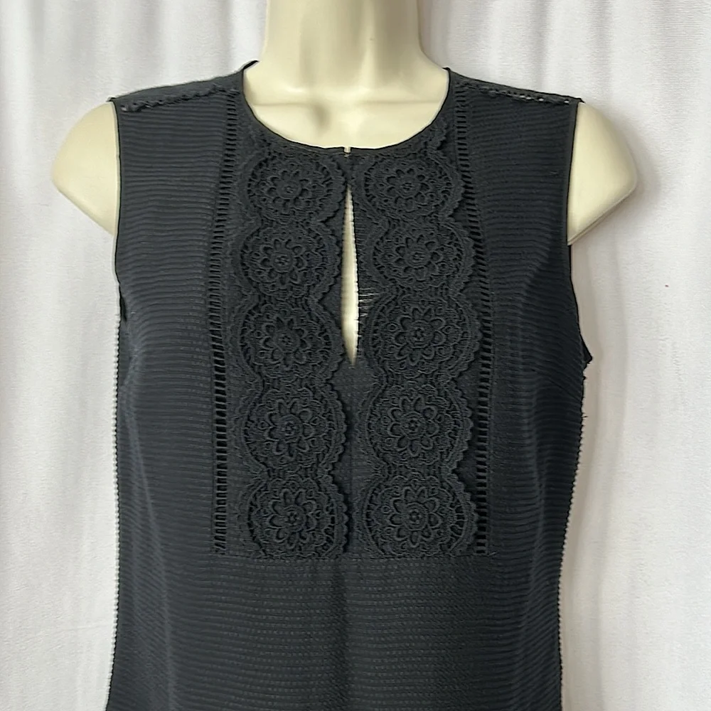 Burberry Brit Authenticated Black Embroidery Cotton Sleeveless Dress *Sz 2* 🌺🌺 - Picture 3 of 7